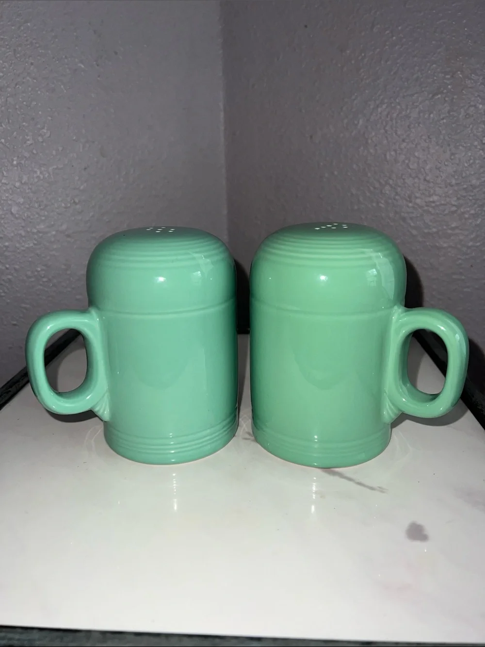 Fiesta Sea Mist Green Ceramic Salt and Pepper Shakers Set New!